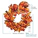 Valdler 22 Inch LED Winter Front Door Decorative Wreath with Maple Leaf,Pumpkin, Pinecone,Red Berries Garland