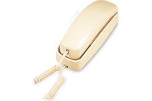 AT&T TRIMLINE 210 Corded Home Phone, No AC Power Required, Improved Easy-Wall-Mount, Lighted Big Button Keypad, 13 SpeedDial Keys, Last Number Redial, Mute, Flash, Volume Control, Beige