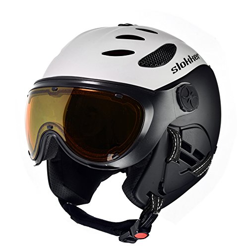 Slokker Balo Ski Helmet with Attached Photochromatic Polarizing Goggle