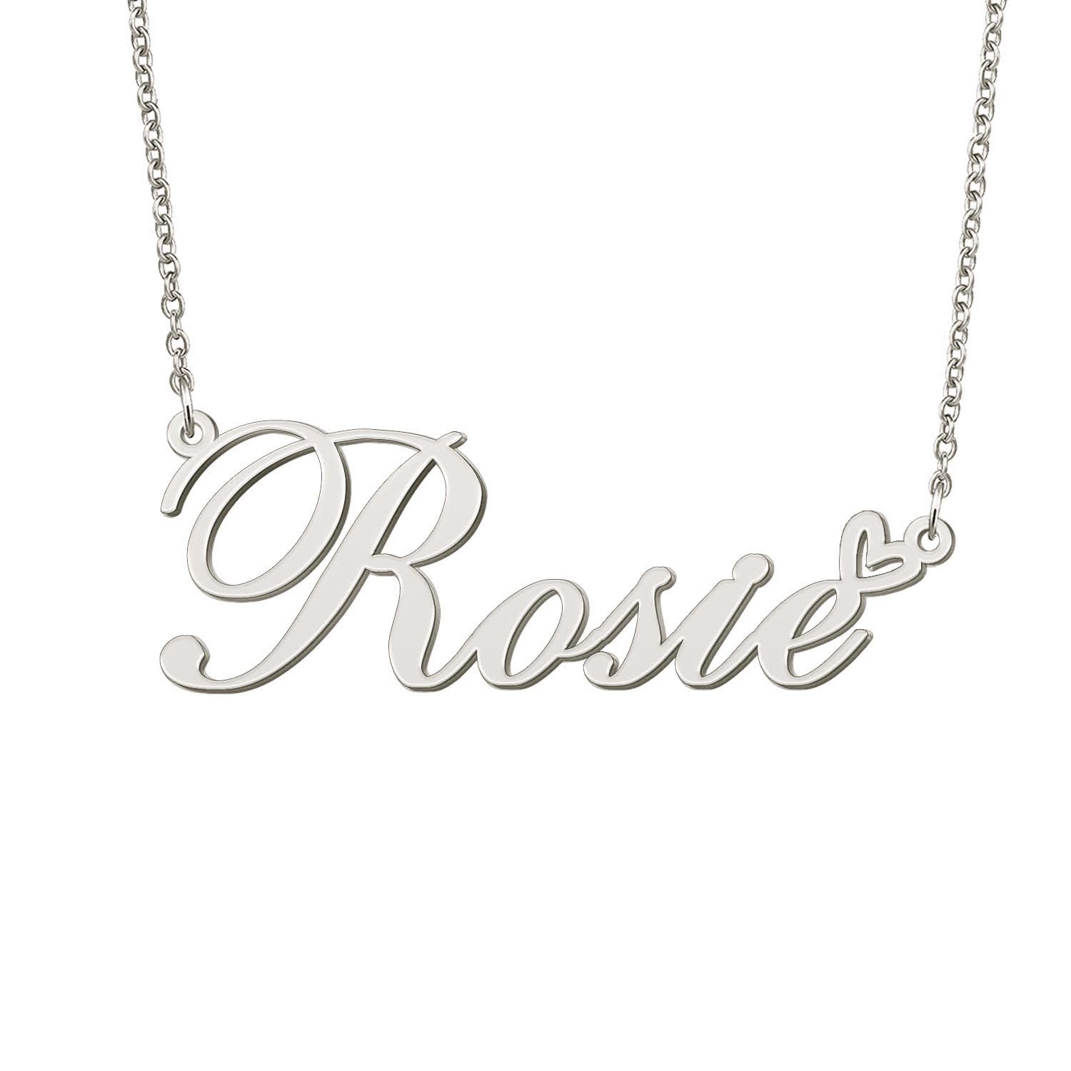 BYBWBL Rosie Name Pendant Necklace Silver Color