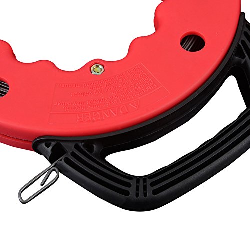 Reach Steel Fish Tape Reel - Impact Case for Electricians, Pull Communication Wire Cable Line From Drywall, Ceiling, Under Rug Conduit or Pipe Thick #81228 (30m)