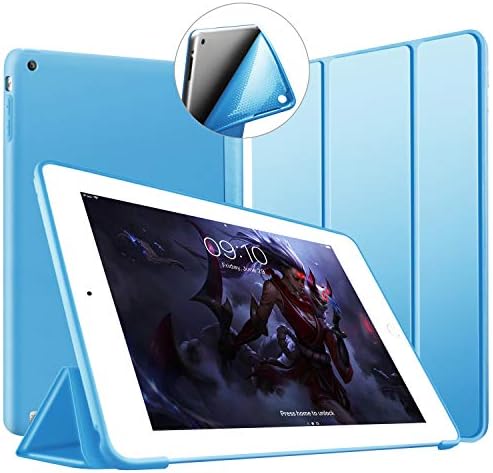 iPad 2/3/4 Case, VAGHVEO Slim Lightweight Smart Stand Cover Cases Shell [Auto Sleep/Wake] with Soft TPU Back Protector for Apple iPad 4th Generation, The New iPad 3 (3rd Gen) & iPad 2, Blue