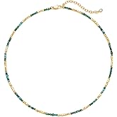 MEVECCO Dainty Gold Choker Necklace for Women 18K Gold Plated Irregular Mixed Beaded Choker Necklace for Her Jewelry Gift