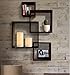 Shelving Solution Intersecting Squares Floating Shelf ,2 LED Candles Included - Espresso