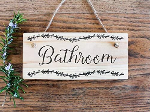 wooden bathroom sign bathroom door sign