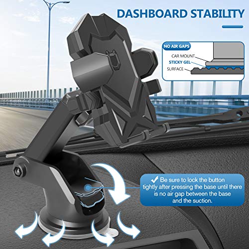 Manords Car Phone Mount Holder for Dashboard Windshield Compatible with