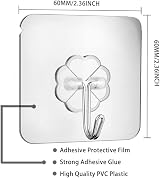 LAOLINGSY Self Adhesive Hooks Waterproof Heavy Duty Wall Hooks Kitchen Bathroom view 2