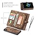 iPhone X Case Wallet KONKY Caseme iPhone Xs Wallet Case, iPhone X Case Magnetic Detachable Removable Phone Cover Pouch Folio Durable Leather Purse Flip Card Pockets Holder Bag Smooth Zipper - Brown