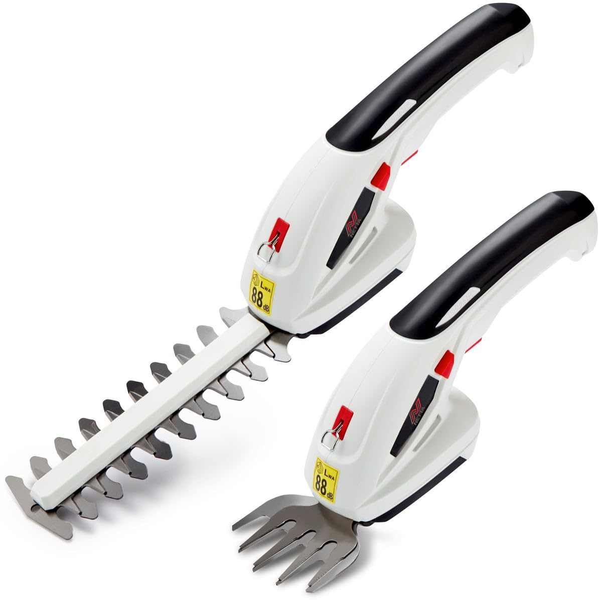 NETTA 2-in-1 Cordless Hedge Trimmer & Grass Shear, 7.2V Rechargeable Lithium-Ion Battery 1500mAh, Small Hedge Trimmer Cordless with 2 Interchangeable Blades Mini Strimmer Cordles for Edging & Pruning