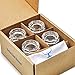 Trendy Bartender Shot Glass Set (4pcs, Clear) – Heavy Base 1.5 Oz Shot Glasses For Liquor and Espresso - Polishing Cloth & Liquor Pourer Included.