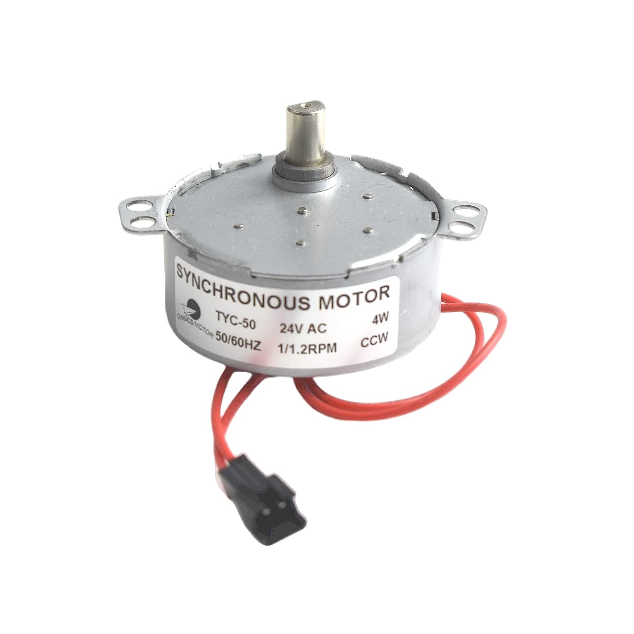 CHANCS TYC-50 Synchronous Motor 24V AC 1/1.2RPM CCW 4W Small Electric Motor Turntable Gear Box for Cat Litter Box Bottom Tray or Conveyor Belts