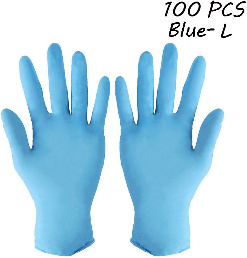 50/100PCS Powder Free Nitrile Gloves, Disposable Gloves, Protective Isolation, Spa Hair Salon Latex Kitchen & Dining Cleaning Supplies(L-100PCS)