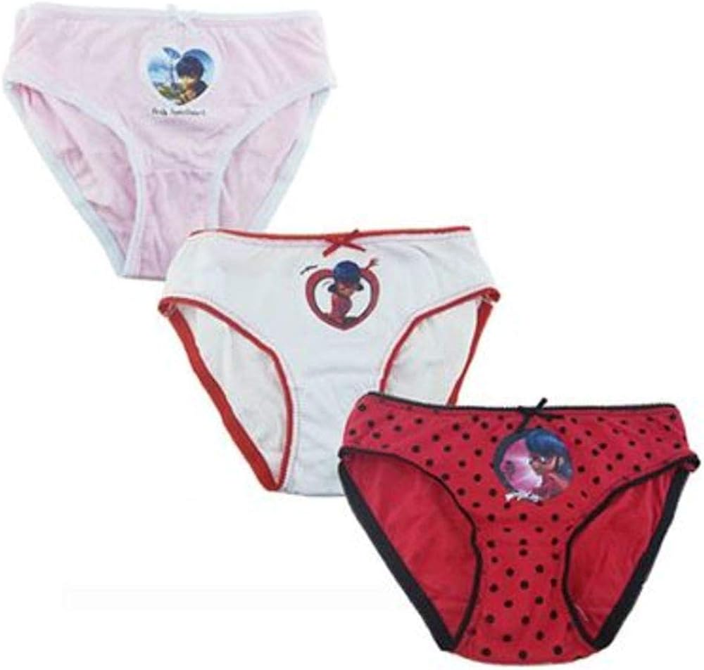Amazon Com Miraculous Ladybug Pack 3 Slips Underwear Kid Girl Cotton Model Can Vary 4 5 Years Shoes