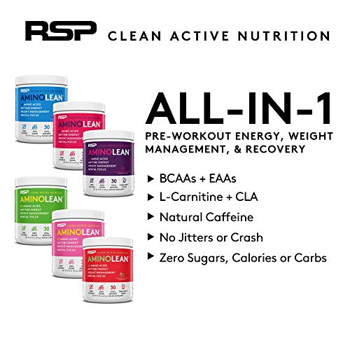 RSP NUTRITION AminoLean Pre Workout Powder, Amino Energy & Weight Management with BCAA Amino