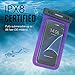 MoKo Waterproof Phone Pouch Holder, Underwater Cellphone Case Dry Bag with Lanyard Armband Compatible with iPhone 16 15 14 13 12 11 Pro Max X/Xr/Xs Max/SE 3, Samsung S24/S23/S21/S20/S10/S9, Purple
