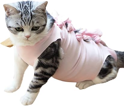 Huanco Manteau Chat Gilet Veste Vetements De Chirurgie Douce Pour Chat Manteau D Animal Medical Camisole Rose S Amazon Fr Animalerie