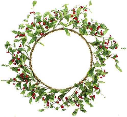 Impressive Enterprises Mistletoe &amp; Red Berries Wreath (18")