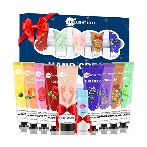 Hand-Cream-Gift-SetwFoot-Cream-Lip-Balm10-Packs-Christmas-for-Very-Dry-Hands-CareXmas-Birthday-Valentines-Mothers-Day-Gifts-Ideas-for-Women-Men-Mum-Her-Ladies-Grandma-Girls-Wife-Girlfriend Hand Cream Gift Set,w/Foot Cream & Lip Balm,10 Packs Christmas for Very Dry Hands Care,Xmas Birthday Valentines Mothers…