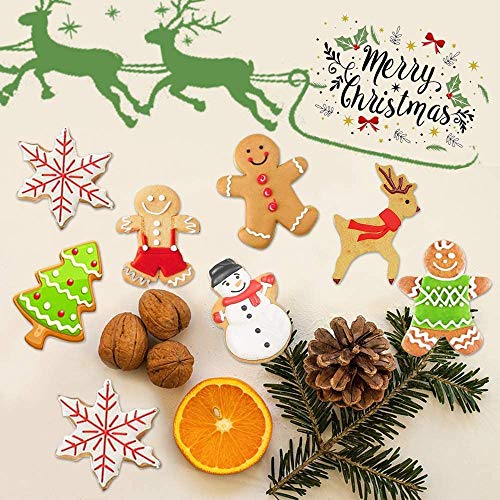 SIHUAN 9PCS Christmas Cookie Cutters Set, Winter Christmas Metal Cookie Cutters with Snowflake, Snowman, Christmas Tree, Candy Cane Cookie Cutters and More