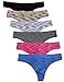 6 Pack Kalon Women's Nylon Spandex Thong Underwear