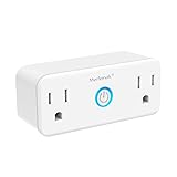 Smart Plug ,Merkmak Wi-Fi Mini Dual Outlets Smart Sockets 15A Timing Switch with