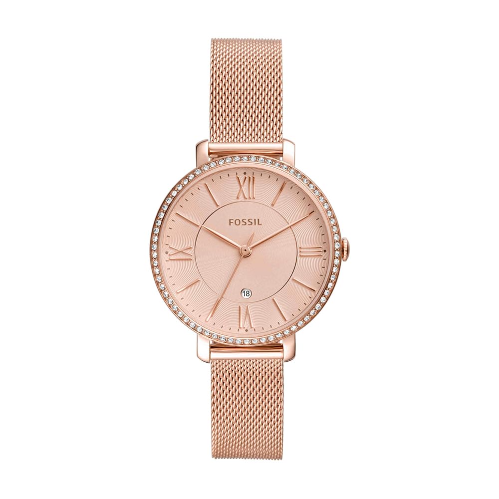 Fossil Watch for Women Jacqueline, Quartz Movement, 36 mm Rose Gold Stainless Steel Case with a Stainless Steel Strap, ES4628