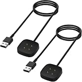 2-Pack Charger for Fitbit Sense/Sense 2/Versa 3/Versa 4 Smartwatch (3.3ft) | Replacement Charging Cable Cord Magnetic Dock Stand for Fitbit Sense 1/2, Versa 3/4 Fitness Smart Watch