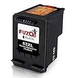 FUZOO (1 Black) HP 63XL Remanufactured Ink Cartrdge with Ink Level Used for HP ENVY 4520 4512 4516 4522 OfficeJet 4650 3830 3831 3832 3834 DeskJet 2130 3633 3634 1110 1112 2132 3630 3631 3632 3636