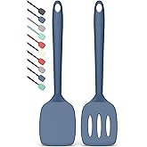Coukre 2 Pack Silicone Spatula Set, High Heat Resistant, BPA Free Kitchen Spatula, Solid & Slotted Turner for Non-Stick Pans,