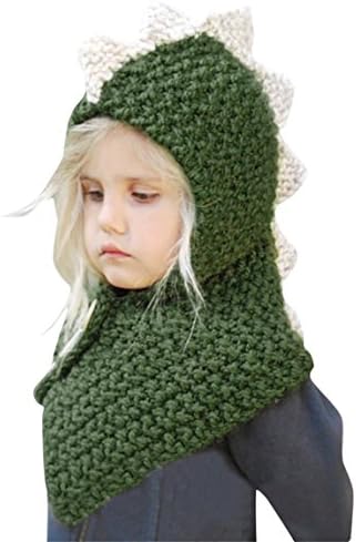 2017 NEW Winter Kids Warm Panda Animal Hats Knitted Hood Scarf Beanies (Green)