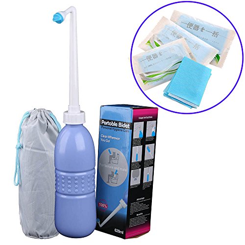 Portable Bidet Sprayer and Travel Bidet with Hand Held Bidet Bottle for Personal Cleansing Use - Include Extended Nozzle - Personal Hygiene Care Toilet Bidet Shower/Bathroom Bidet Spray -21.8oz(620ml)