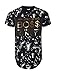 SCREENSHOTBRAND-762 Mens Hipster Hip-Hop Premiun Tees - Luxury Longline Embossed Gold Print T-Shirts Boss Vibes-Black-Medium