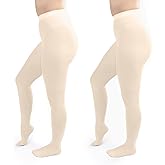 Silky Toes Women's 60D Soft Opaque Tights 1 or 2 Pairs -Black White And Colored Stockings for Women (Ivory, D)
