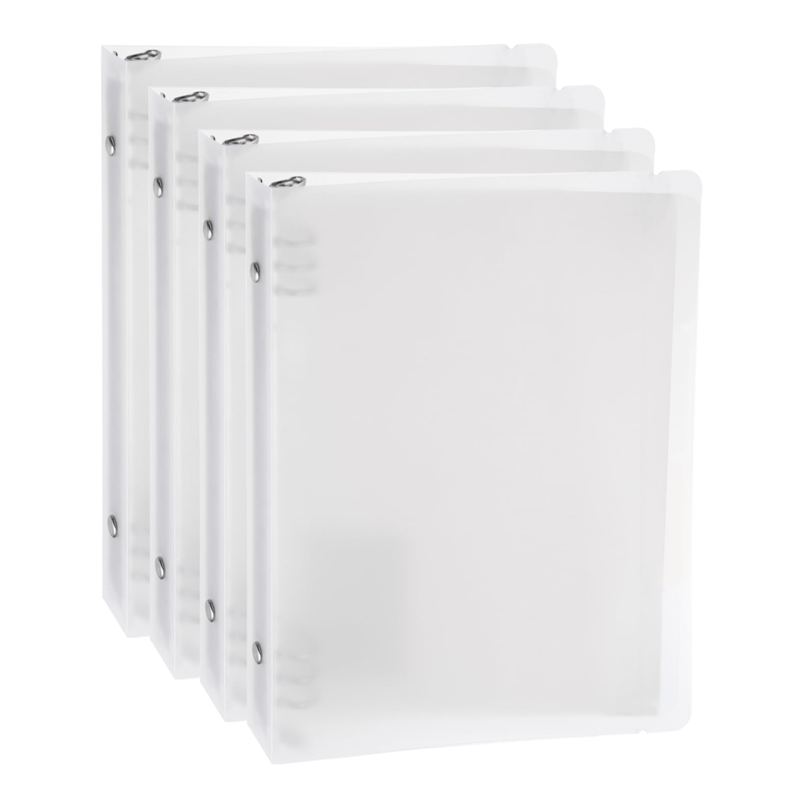 M&G Telescoping Binder, 4Pcs 26 Holes Spiral Ring Refillable Ring Binder with Frosted Cover B5 Paper Protection Cover for Office Home, White
