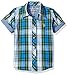 U.S. Polo Assn. Big Boys' Cotton Plaid Short Sleeve Woven Sport Shirt, Classic Navy, 10/12