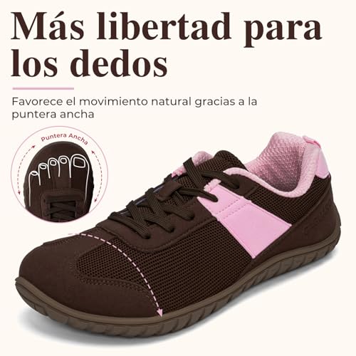 SAGUARO Mujer Zapatillas Barefoot Calzado Minimalista Barefoot Shoes con Puntera Ancha para Uso Diario, Talla 35-43