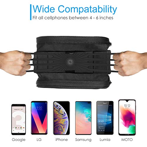 VUP Bike Top Tube Bag, Waterproof Front Frame Bike Bag with Large Storage, Universal Bicycle Motorcycle Handlebar Bag Fits All 4"-6.5" Cellphones for iPhone, Samsung, LG, Google, Nubia, HTC and More