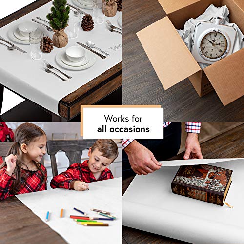 White Kraft Paper Roll 24 by 30 Feet (1800 Inches) Made in USA Craft Paper Roll - White Wrapping Paper - Poster Paper - Drawing Paper for Kids