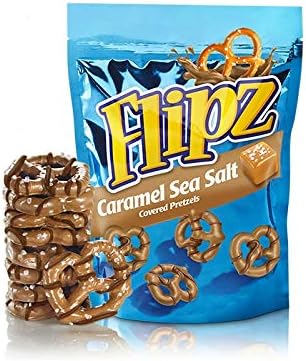 Flipz Caramel Sea Salt Pretzel Crisps - 5oz, 141g Salted Pretzels Snacks American Candy & Sweets