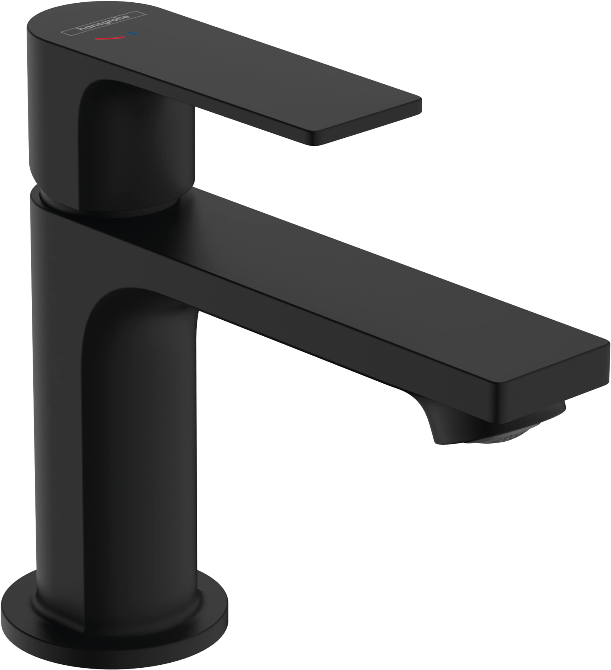 Hansgrohe Rebris E Basin Mixer Tap 80 Energy-Saving without Waste Set, Matt Black, 72554670