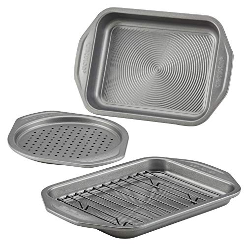 Circulon Total Bakeware Nonstick Toaster Oven & Personal Pizza Pan Baking Set, 4Piece The