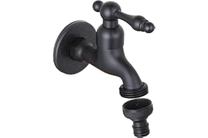 Black Brass Wall Mounted Garden Hose Faucet Basin Sink Water Tap Outdoor Hose Faucet