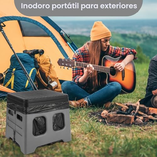 Diealles Shine Portable Toilet, Portable Camping Toilet, Foldable Dry Bath Camper for Camping Hiking Traveling