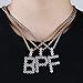GUCY Hip Hop Jewelry Tennis Letters Pendant Chain Iced out CZ Lab Diamond Letter Chains Custom Necklace Name for Men Women(Gold D, 24)