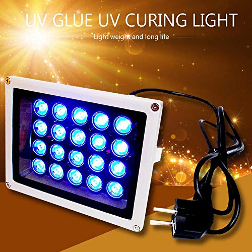 UV Ultraviolet Light Lamp,Alloet 25W Ultraviolet Fast Curing Light Mobile Phone Repair UV Glue Cure LED Lamp