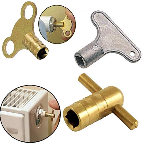 A1SONIC® 3 Brass Radiator Key - Radiator Bleed Key - Radiator Bleed Valve Key - Venting Air Valve - 3 Pack