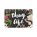 Thug Life Flowers Doormat Entrance Mat Floor Mat Rug Indoor/Outdoor/Front Door/Bathroom Mats Rubber Non Slip (23.6