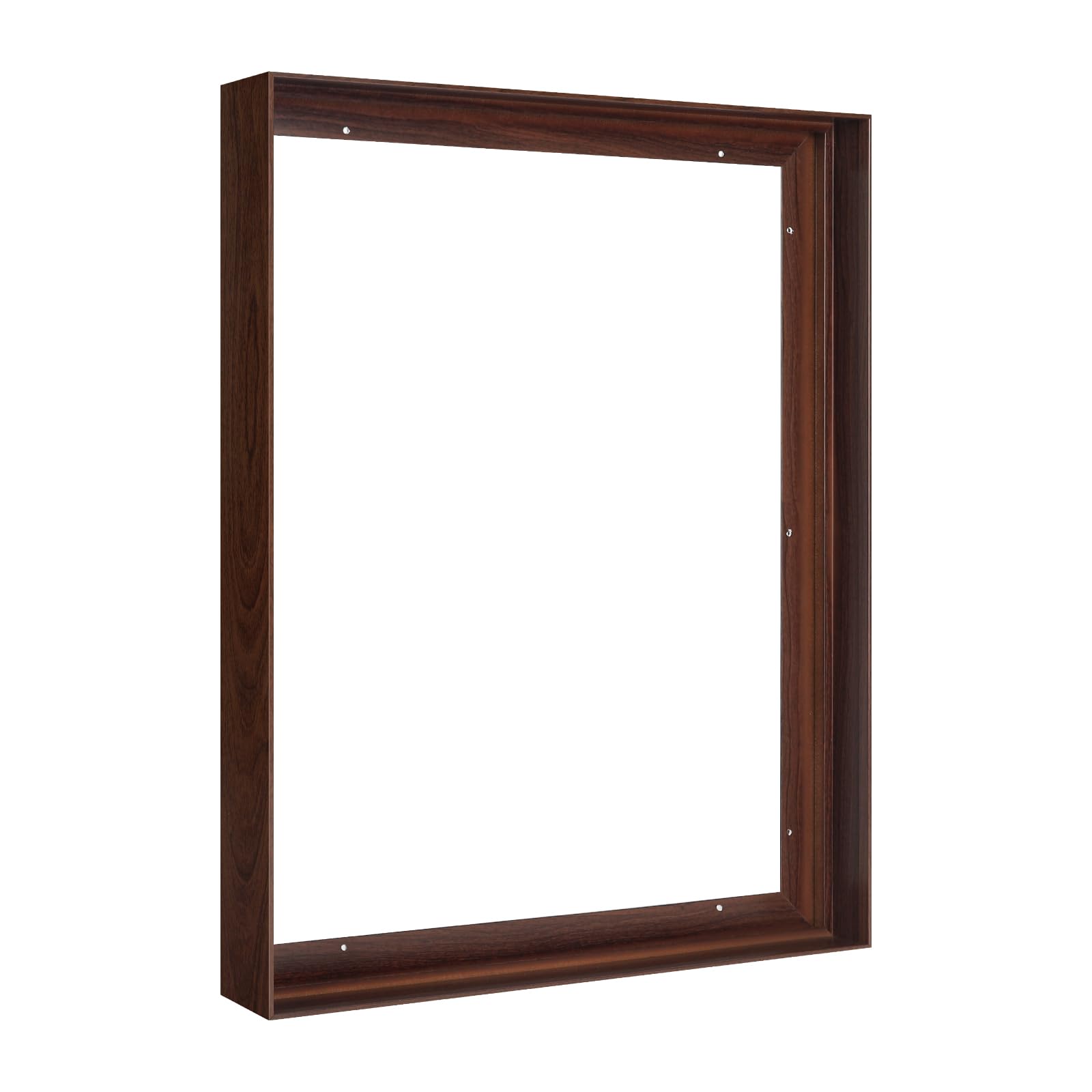 Photo 1 of ***(MISSING PARTS/ SEE NOTES)***FOLKOR Floating Frame for 30x40 Stretched Canvas Paintings, DIY Metal Canvas Frame with 1.5" Deep Floater Frame for Canvas Prints Wall Art/Portrait/Landscape Living Room Bedroom Decor (Walnut)