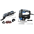 Hammerhead 2.2-Amp Oscillating Multi-Tool with 1pc Flush Cut Blade, 1pc Semicircle Saw Blade & 4.8-Amp 3/4 Inch Jig Saw with 2pcs Wood Cutting Blades, Variable Speed and Orbital Function - HAJS048