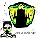 ShineWorld Led Light up El Music Rave Face Halloween Party Sound Active Glow Noen Custome DJ Funny Hiphop Mardi Gras Guy Fawks Masquerade Flash Men Mask for Dancing.Riding.Skating.Party&Festival